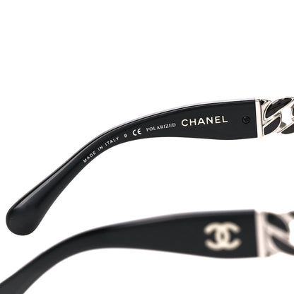 Chanel Acetate Metal Polarized Chain Square Sunglasses 5305 Black 6 of 8