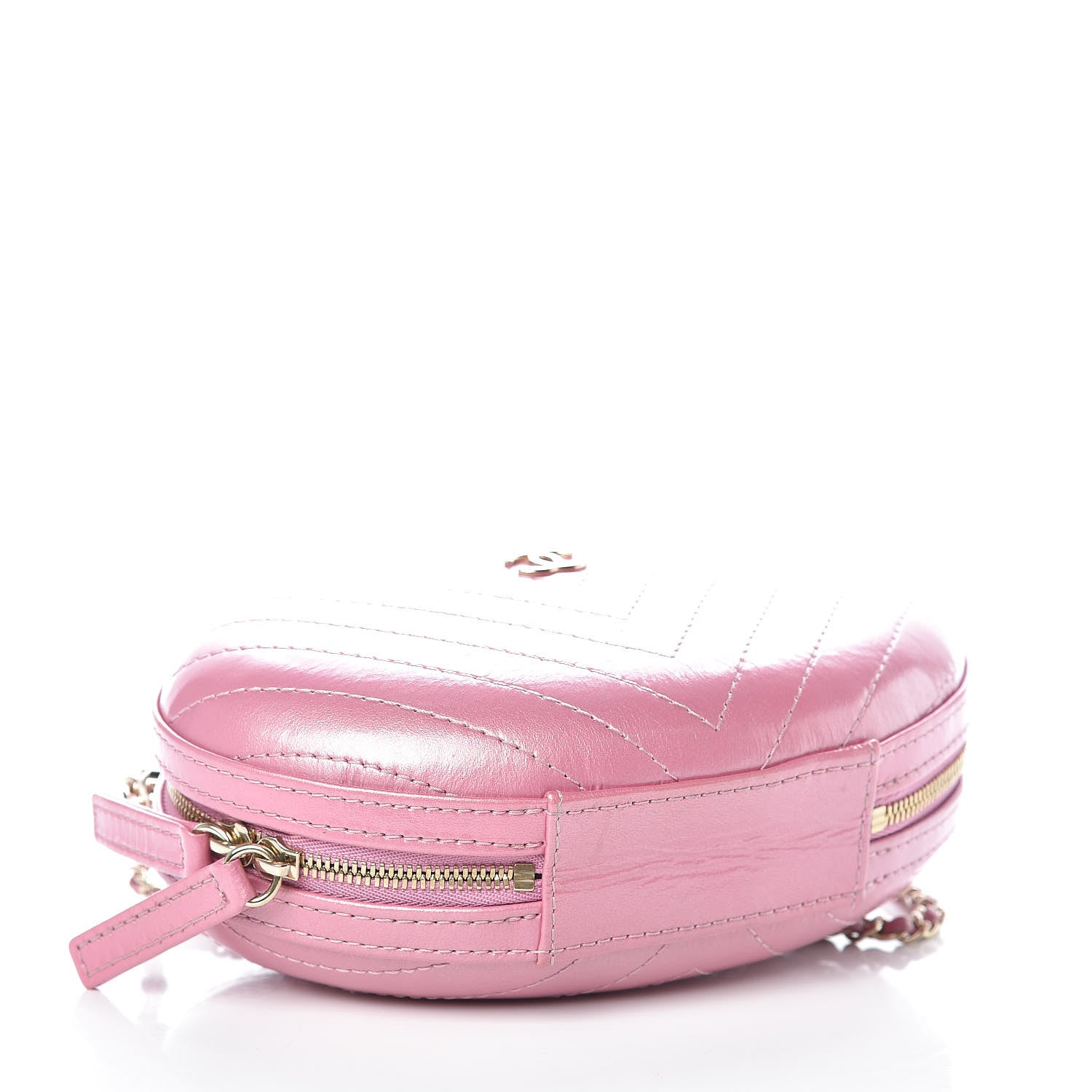 Chanel Calfskin Chevron Stitched Evening Bag Pink 4 of 7