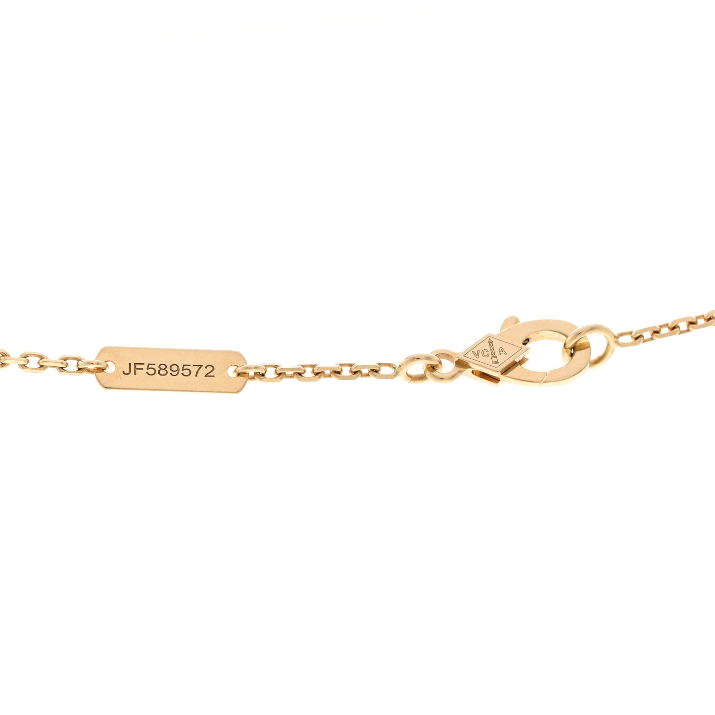 18K Yellow Gold Black Onyx Vintage Alhambra Pendant Necklace