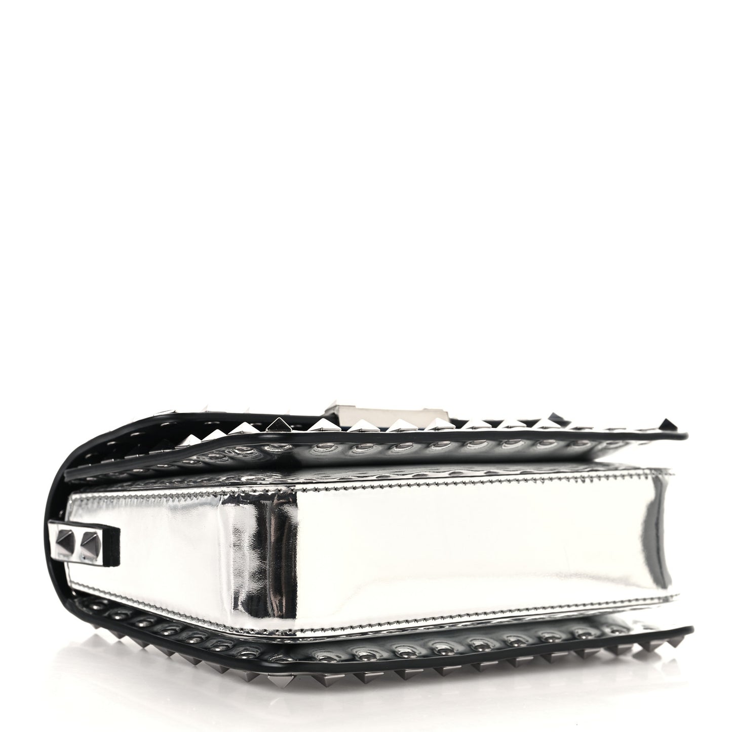 Mirror Calfskin Small Rockstud23 Shoulder Bag Silver