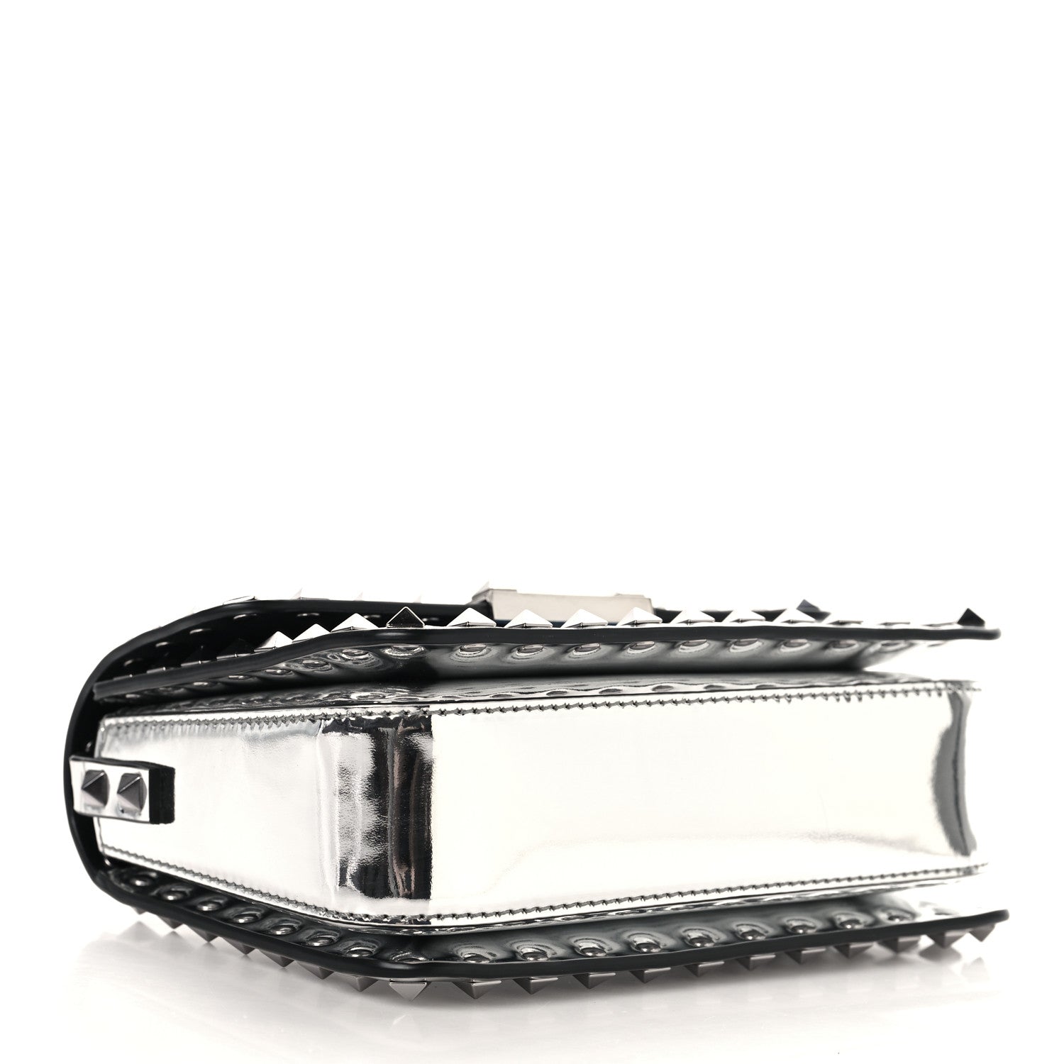 Valentino Garavani Mirror Calfskin Small Rockstud23 Shoulder Bag Silver 4 of 9