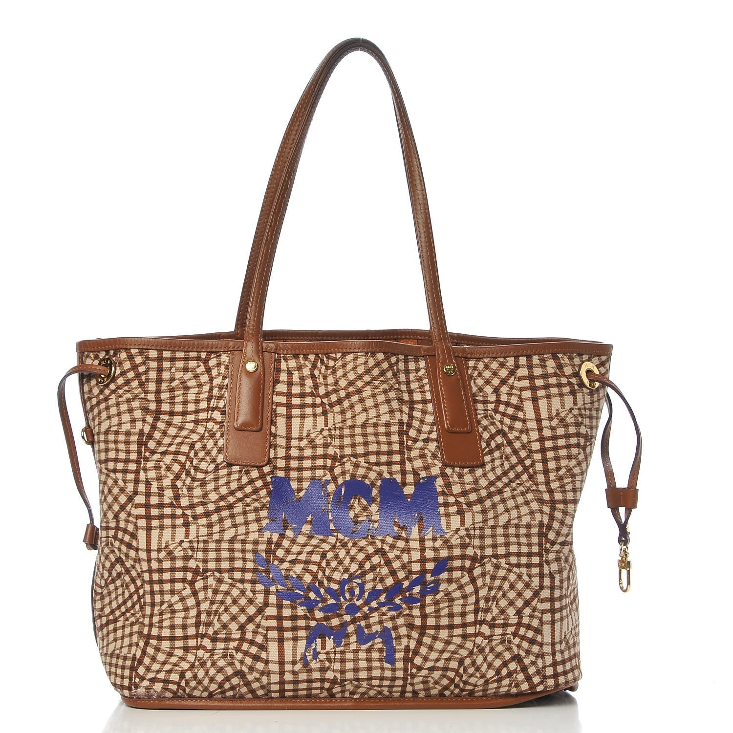 MCM Visetos Medium Liz Reversible Shopper Tote Cognac 4 of 19