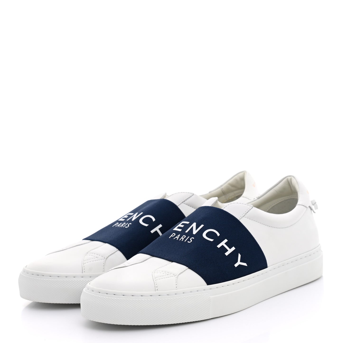 Calfskin Band Logo Mens Urban Street Sneakers 41 White Navy