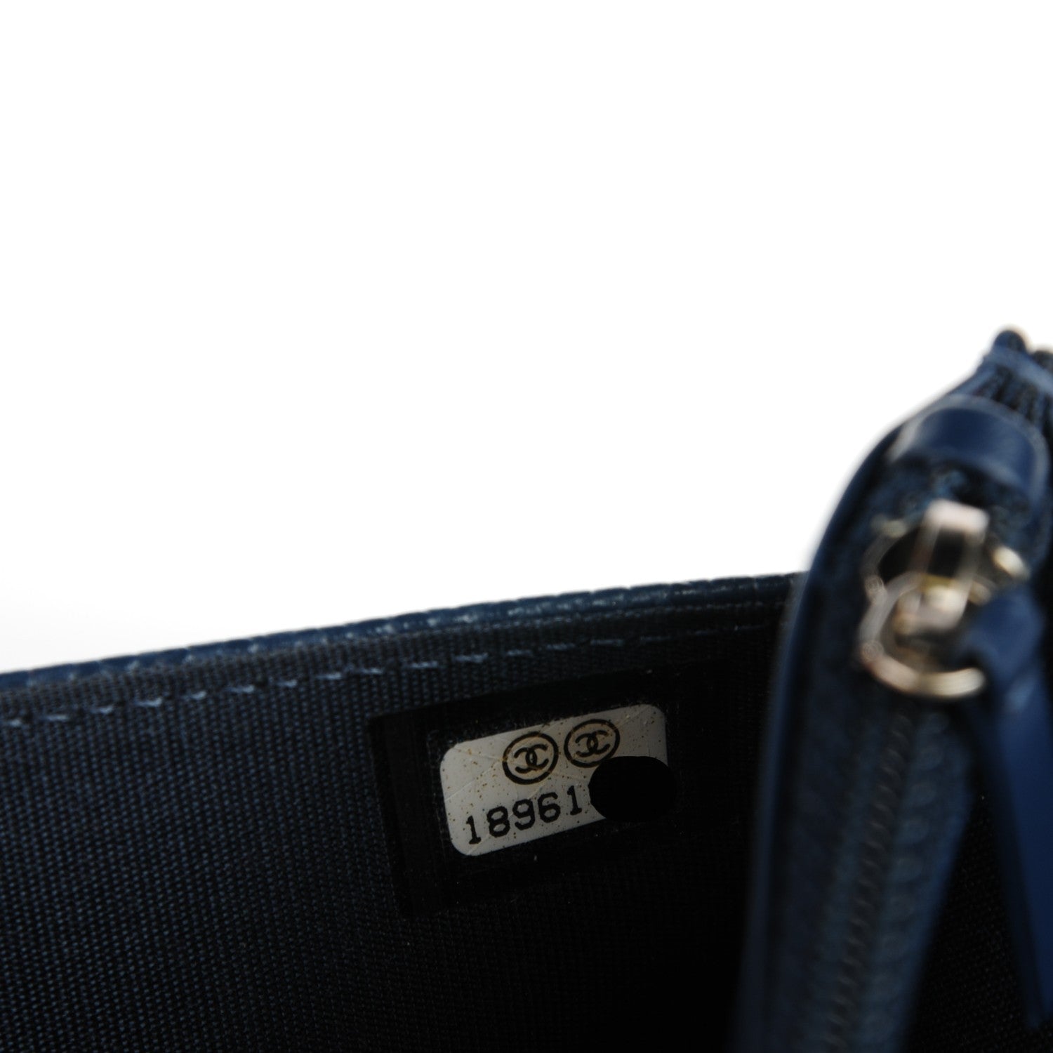 Chanel Caviar Timeless CC Wallet On Chain WOC Dark Blue 6 of 7