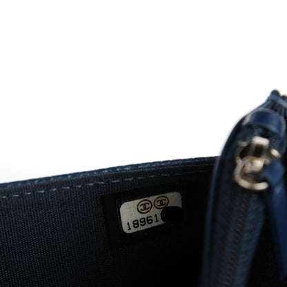 Chanel Caviar Timeless CC Wallet On Chain WOC Dark Blue 6 of 7