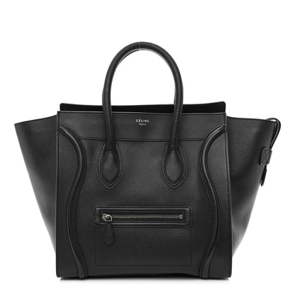 Celine Drummed Calfskin Micro Luggage Black 1 of 10