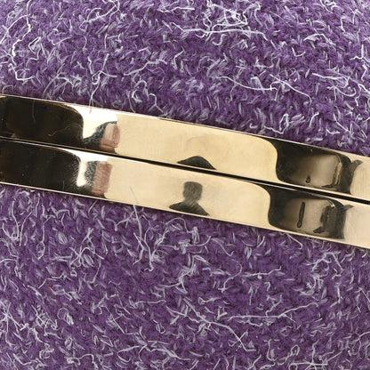 Chanel Tweed Minaudiere Round Chain Clutch Purple 10 of 11