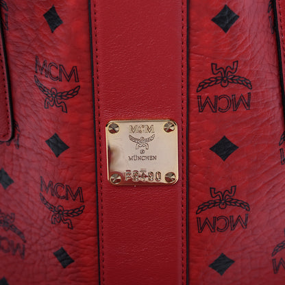 MCM Visetos Medium Liz Reversible Shopper Tote Ruby Red 9 of 19