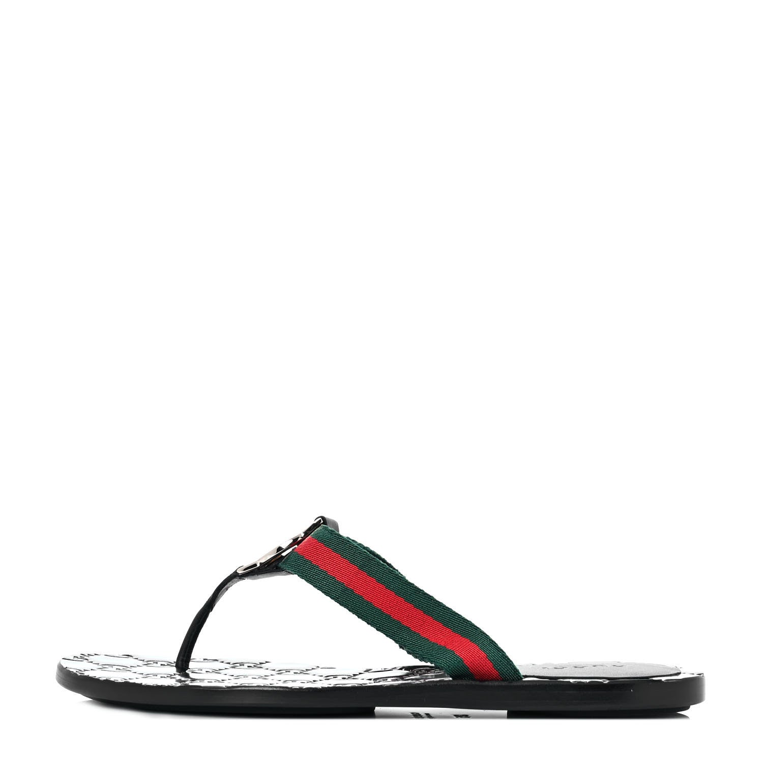 Gucci Nylon Guccissima Web Womens Thong Sandals 35 Green Red Black 1 of 8