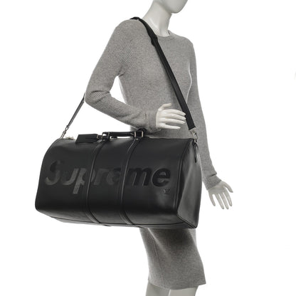 Louis Vuitton X SUPREME Epi Keepall Bandouliere 55 Black 2 of 8