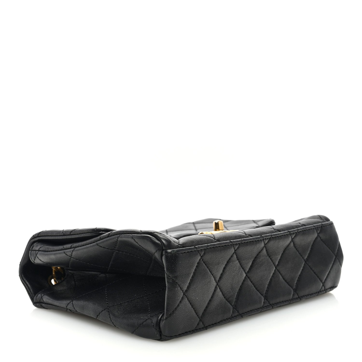 Chanel Lambskin Quilted Chaine Lettre Square Flap Black 4 of 10