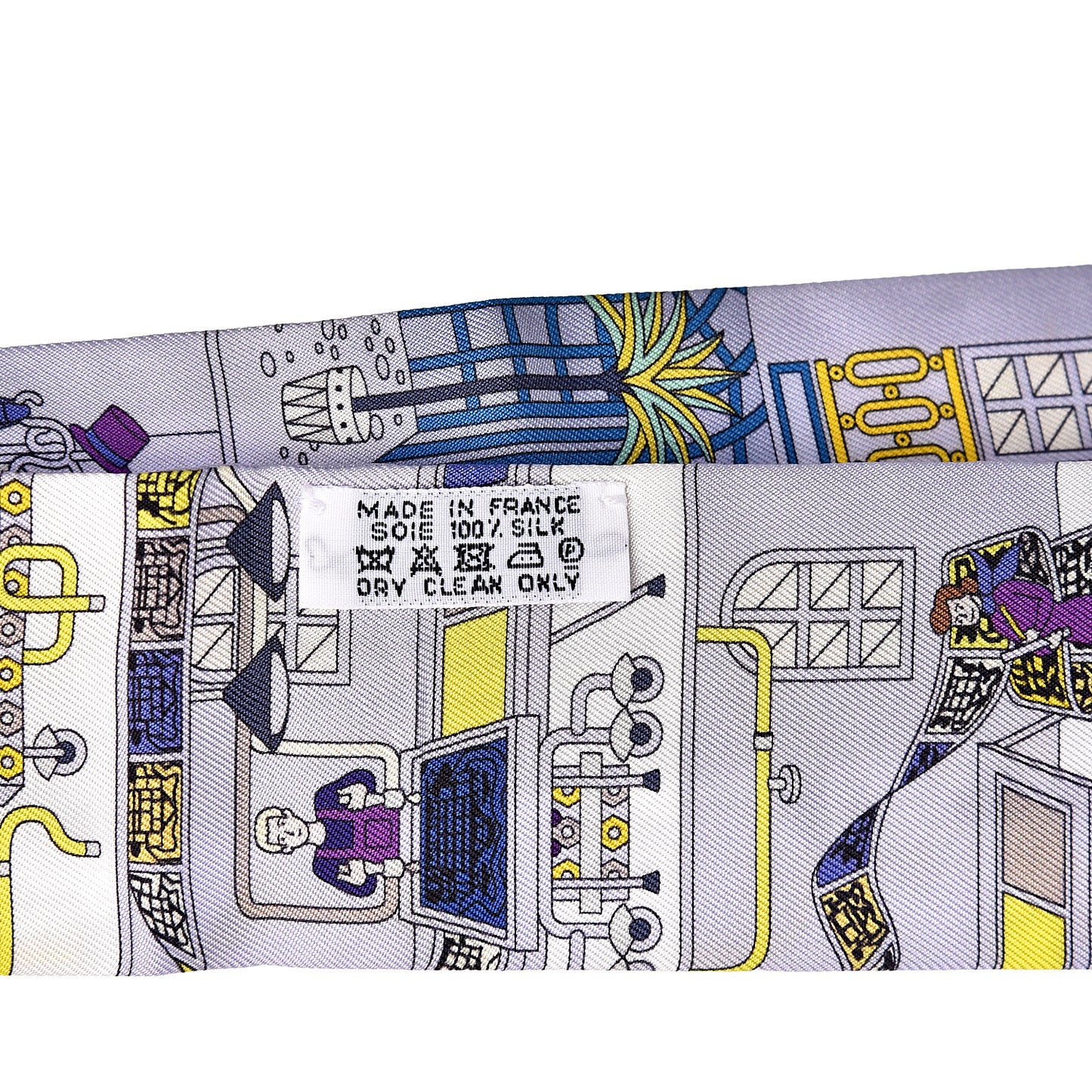 Silk La Maizeon des Carres Twilly Bleu Pale Jaune Vif
