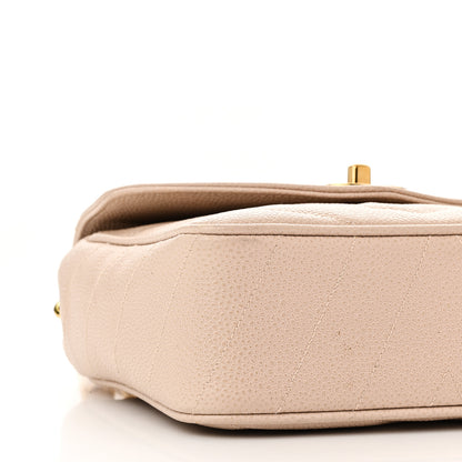 Chanel Caviar Chevron Quilted Mini Square Flap Light Beige 9 of 10