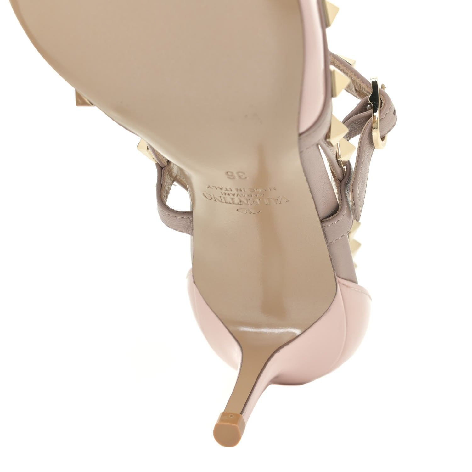 Valentino Garavani Patent Rockstud Cross Strap 65mm Pumps 36 Rose Quartz Poudre 10 of 13