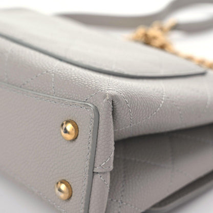Chanel Grained Calfskin Small Stitched Flap Grey 11 of 11