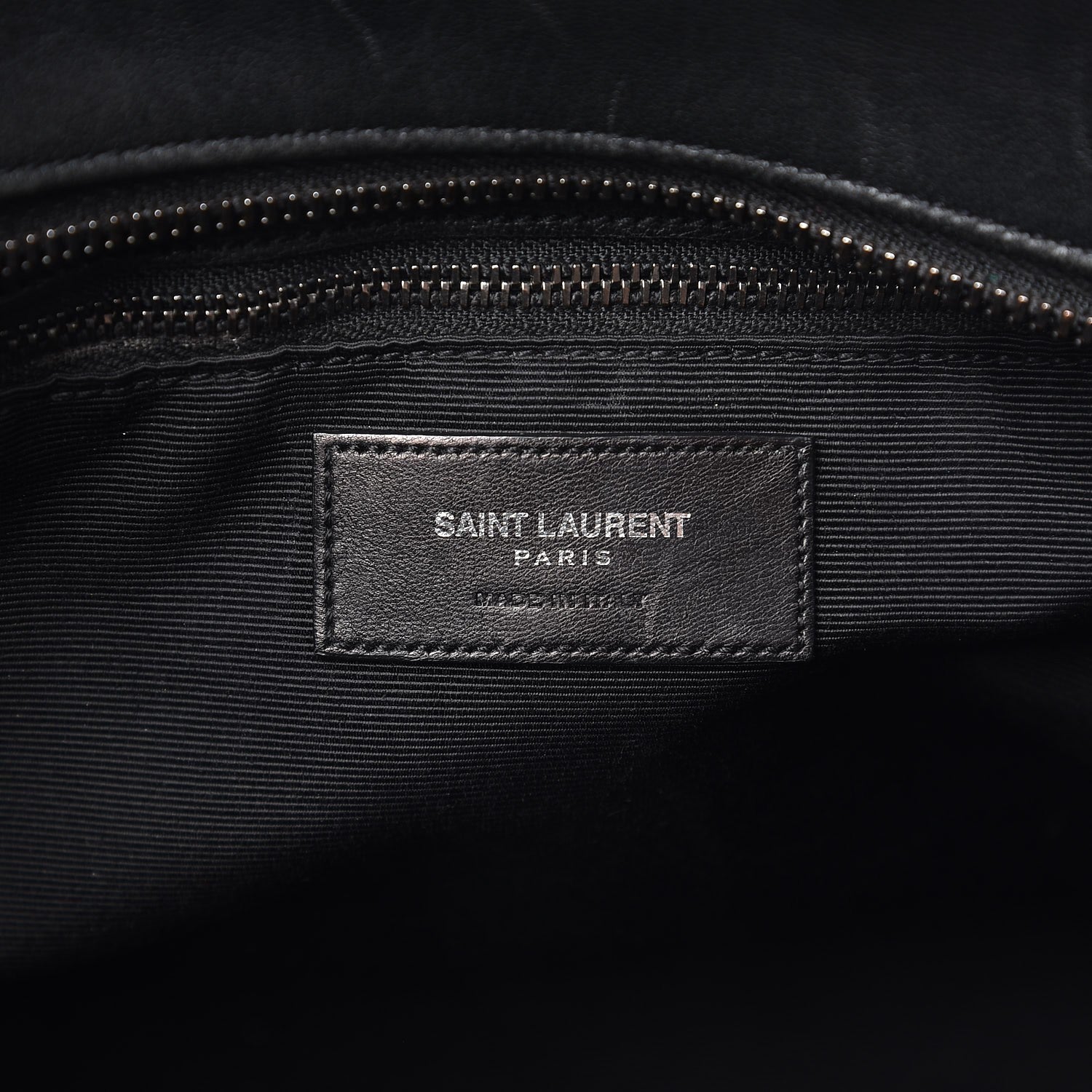 Saint Laurent Sheepskin Matelasse Chevron Large Monogram Shopping Bag Black 6 of 11
