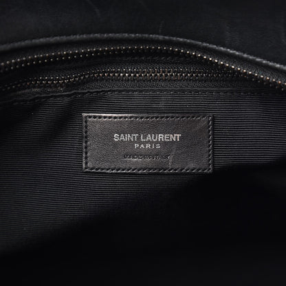 Saint Laurent Sheepskin Matelasse Chevron Large Monogram Shopping Bag Black 6 of 11