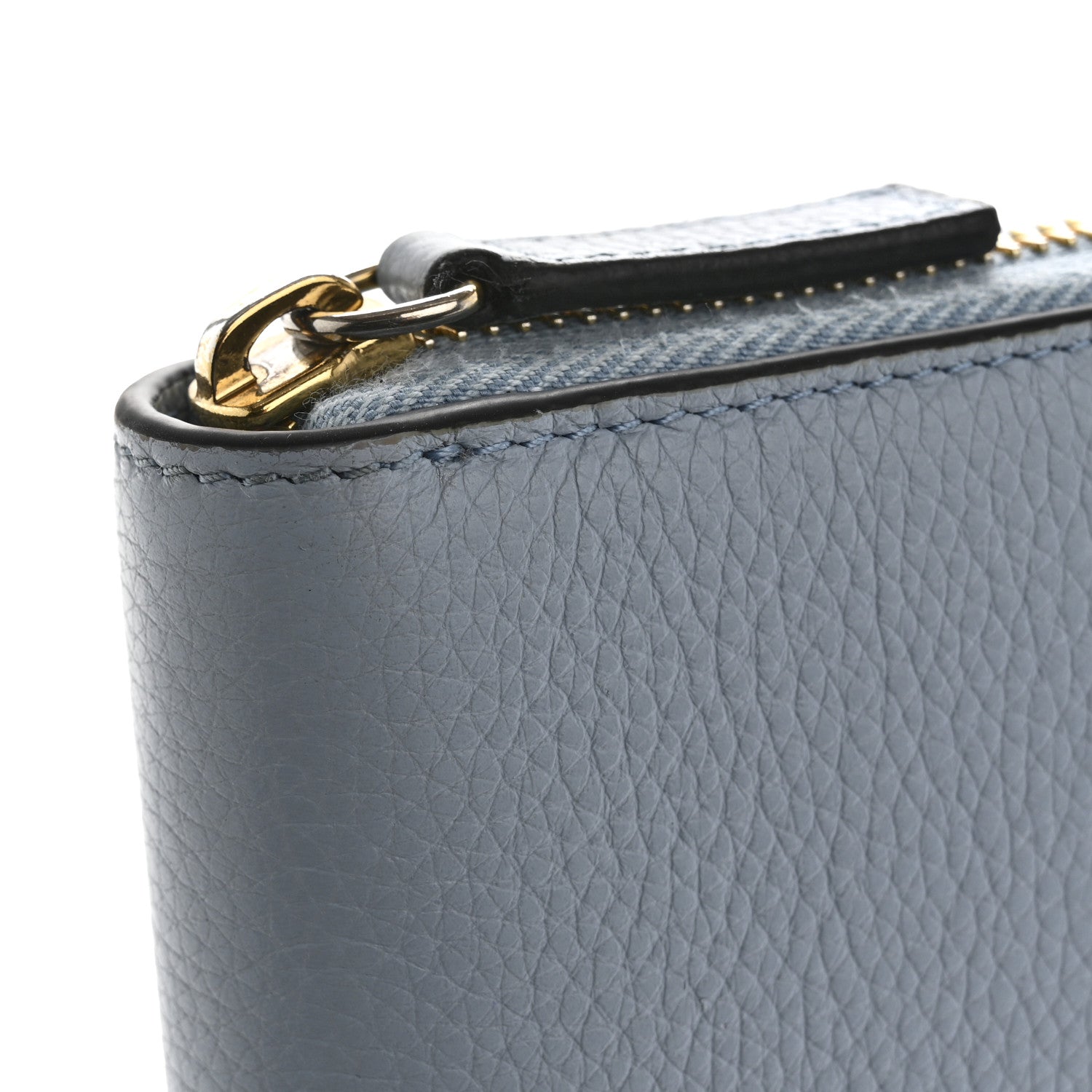 Versace Grained Calfskin Virtus Zip Around Wallet Light Blue 7 of 11