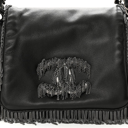 Chanel Lambskin Rock And Cabaret Chain Fringe Accordion Flap Black 8 of 11