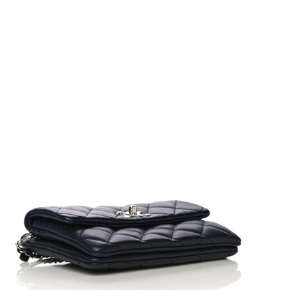 Chanel Lambskin Quilted Daily Zippy Crossbody Navy 4 of 17