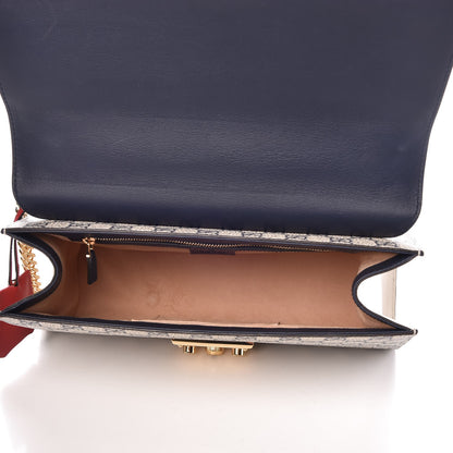 Gucci GG Supreme Monogram Calfskin Medium Padlock Shoulder Bag Beige Blue Mystic White Hibiscus Red 5 of 8