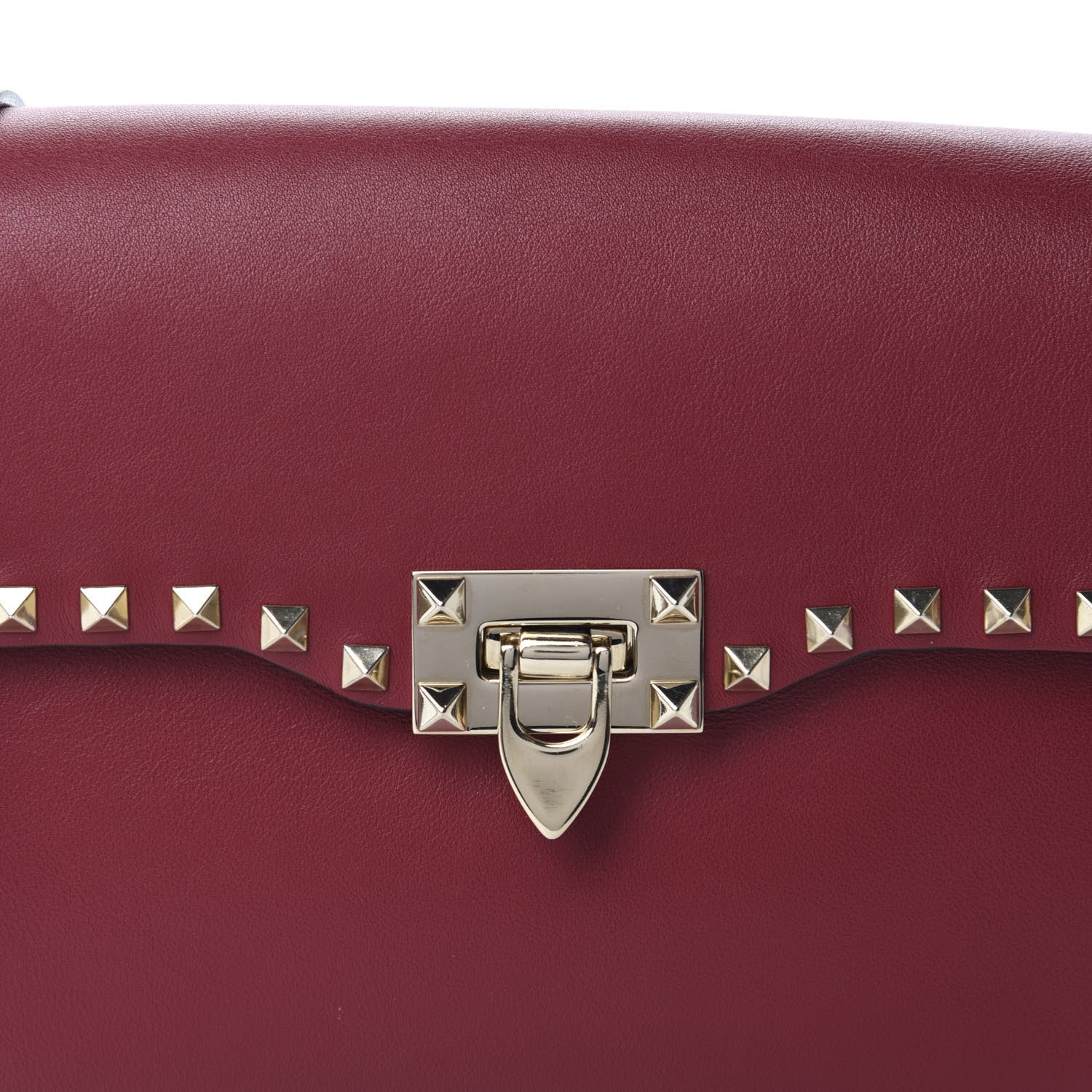 Valentino Garavani Vitello Medium Rockstud Flap Saddle Bag Scarlet 10 of 10