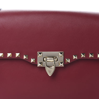 Valentino Garavani Vitello Medium Rockstud Flap Saddle Bag Scarlet 10 of 10