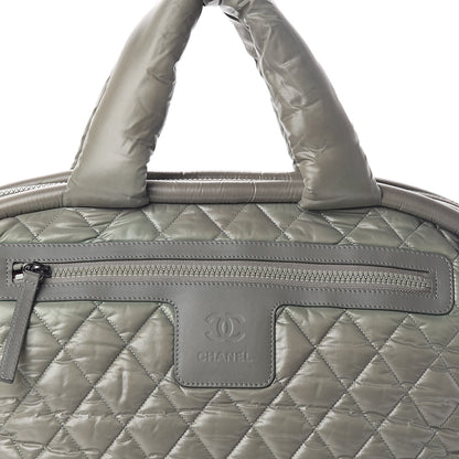 Chanel Nylon Quilted Coco Cocoon Bowler Green 8 of 10