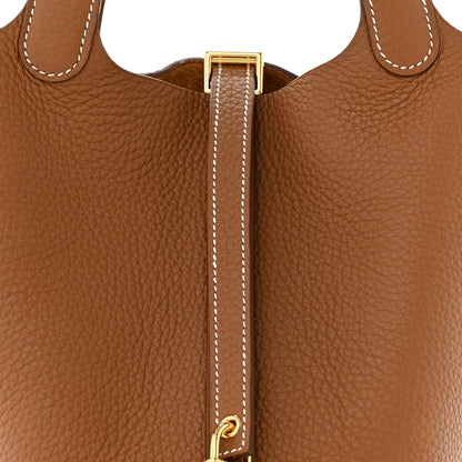 Hermes Taurillon Clemence Picotin Lock 18 PM Gold 8 of 11