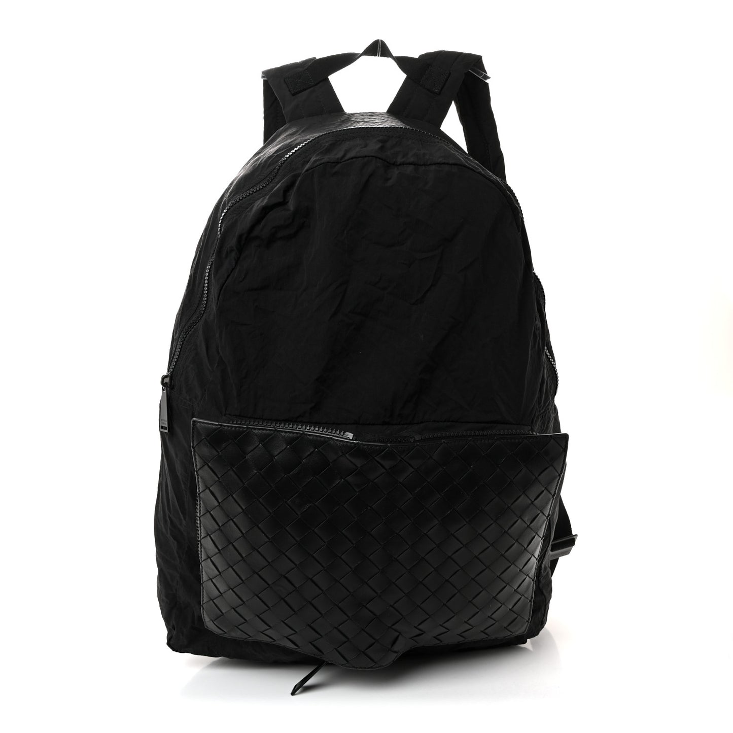 Nappa Nylon Intreccio Packable Backpack Black