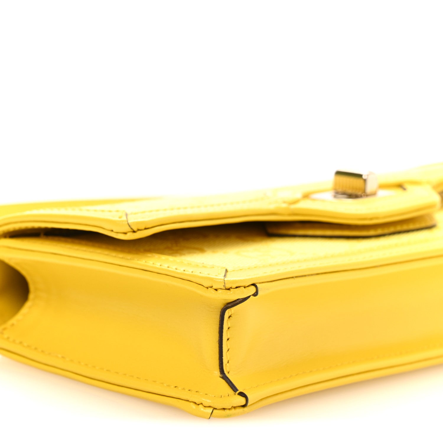Gucci GG Monogram Scratch Lux Calfskin Mini Luce Shoulder Bag Yellow 9 of 10