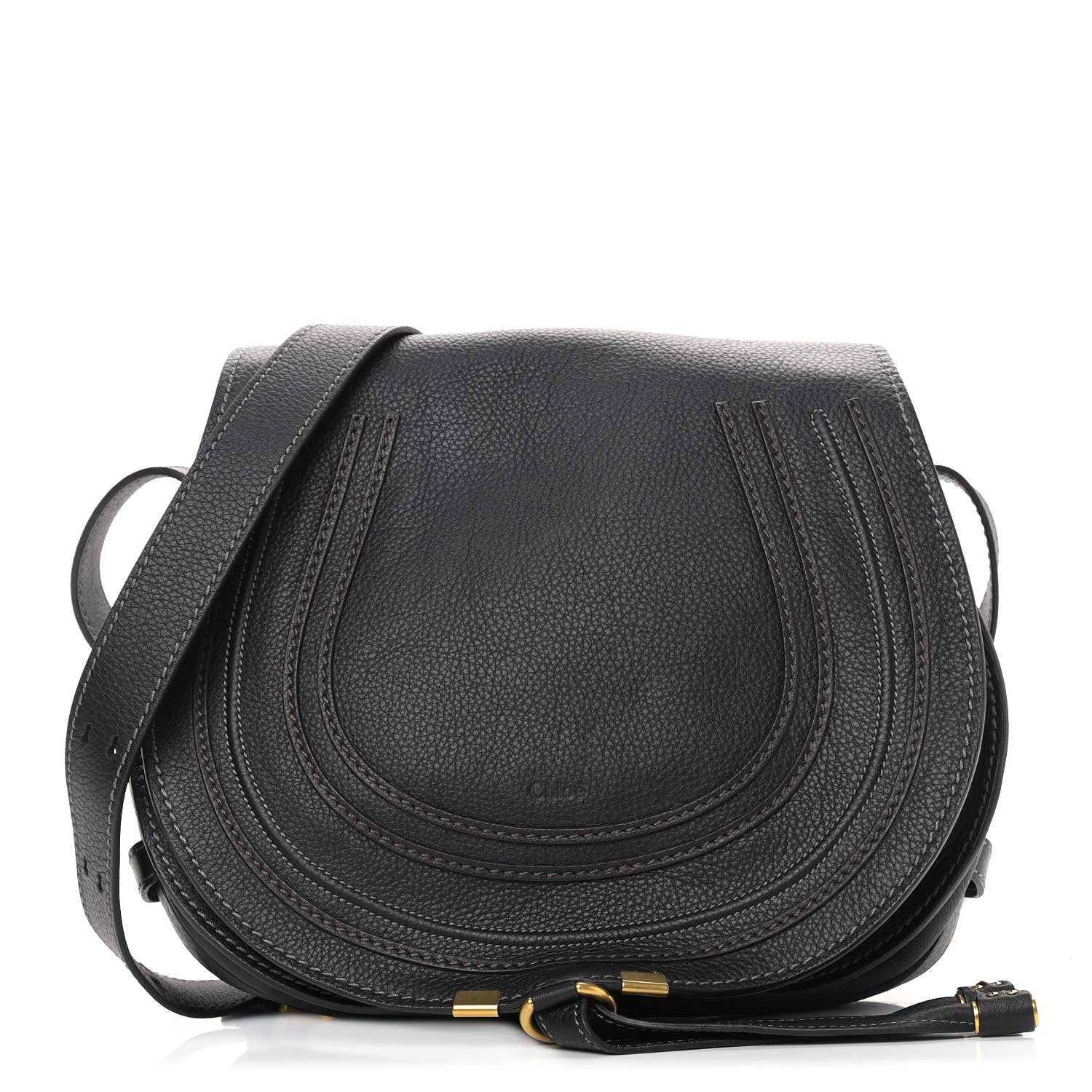 Chloe Calfskin Medium Marcie Round Crossbody Bag Black 1 of 9