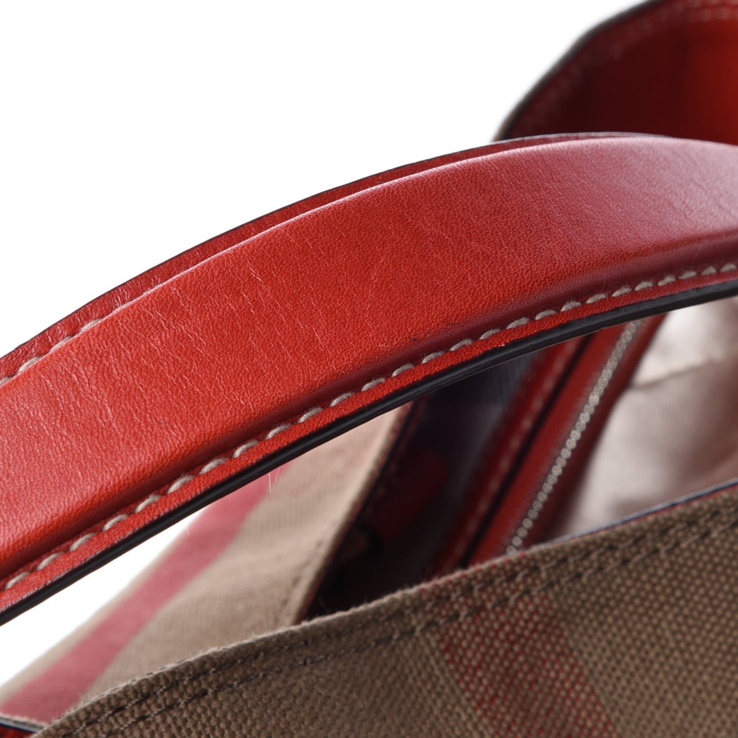 Canvas Mega Check Medium Ashby Hobo Cadmium Red
