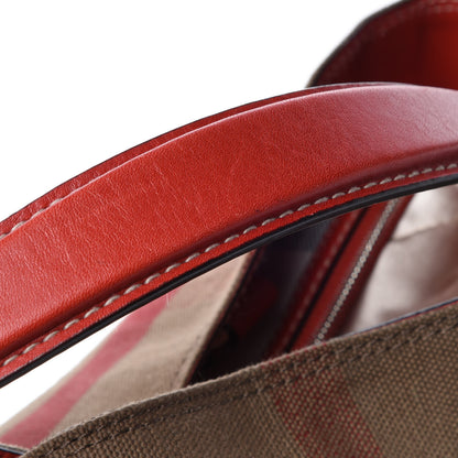 Burberry Canvas Mega Check Medium Ashby Hobo Cadmium Red 12 of 12