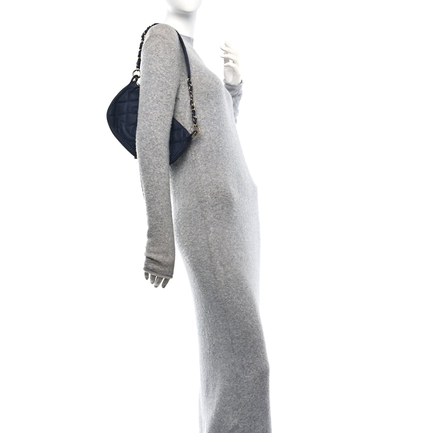 Iridescent Caviar CC Shoulder Bag Blue