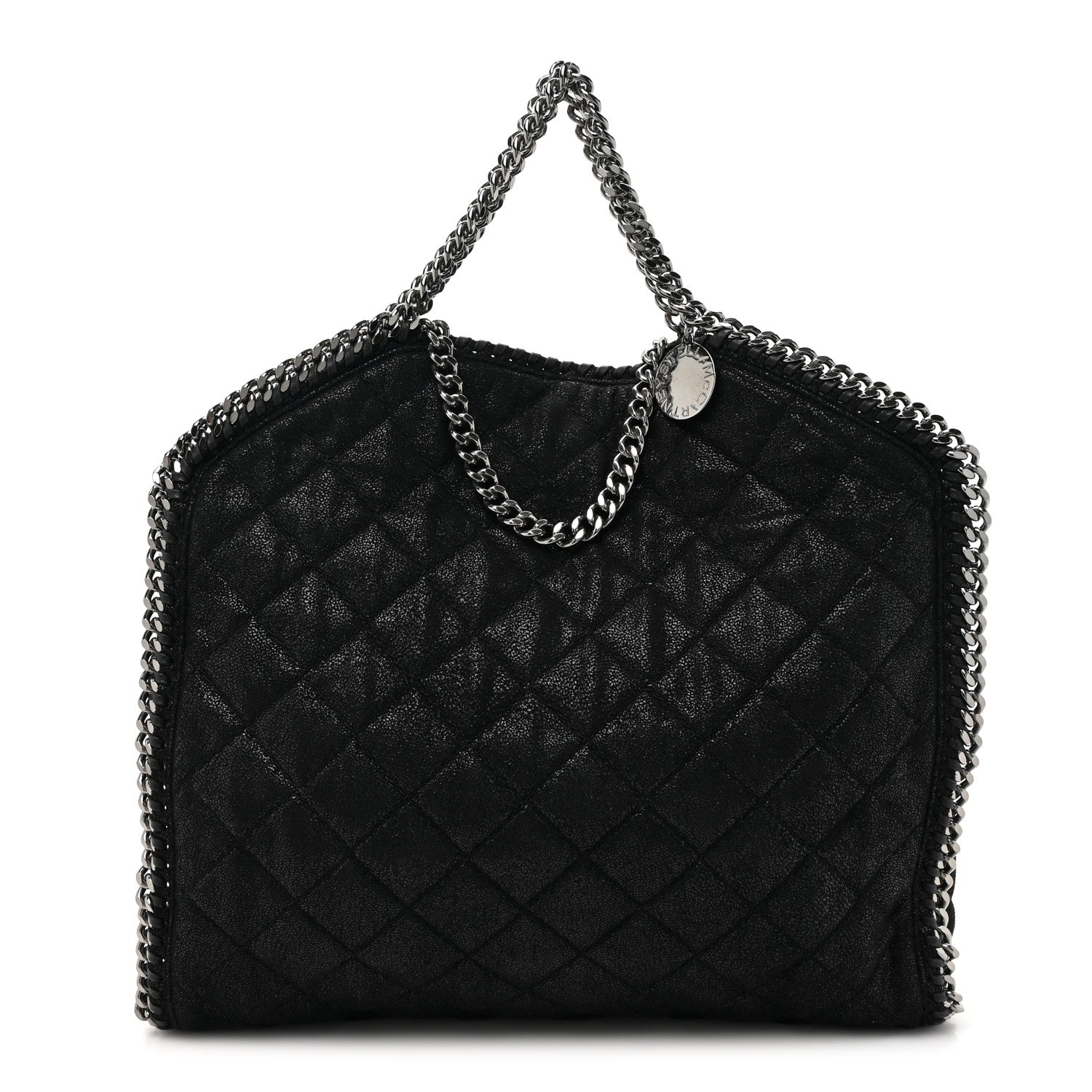 Stella McCartney Metallic Shaggy Deer Quilted Small Falabella Tote Black 1 of 9