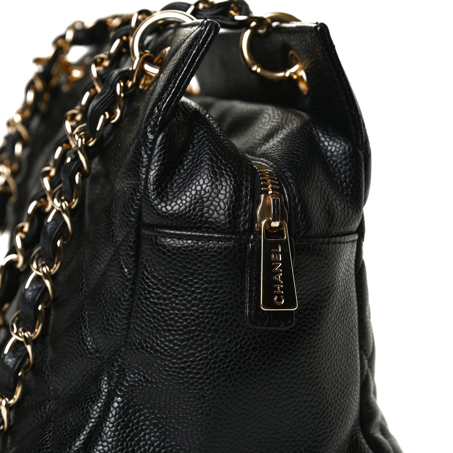 Caviar Quilted Petit Timeless Tote PTT Black