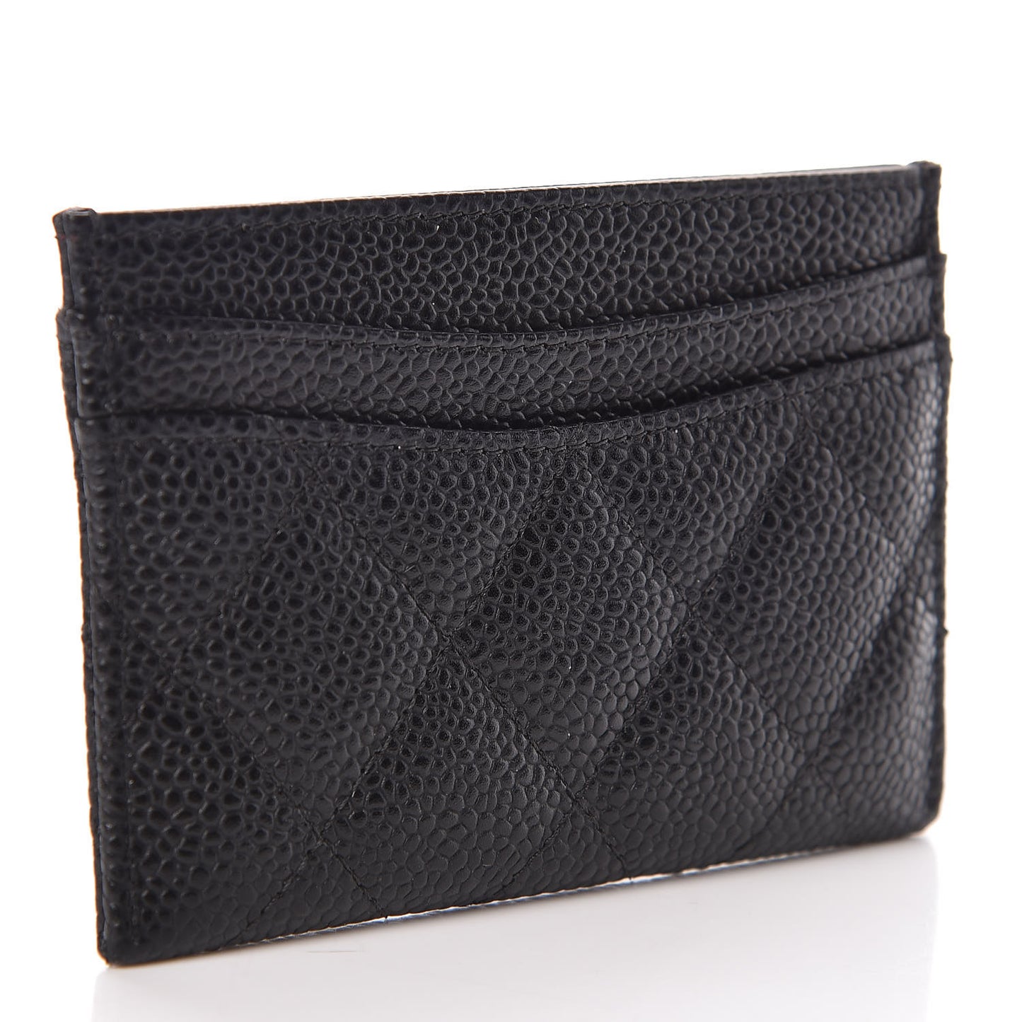 Caviar Quilted Card Holder Black