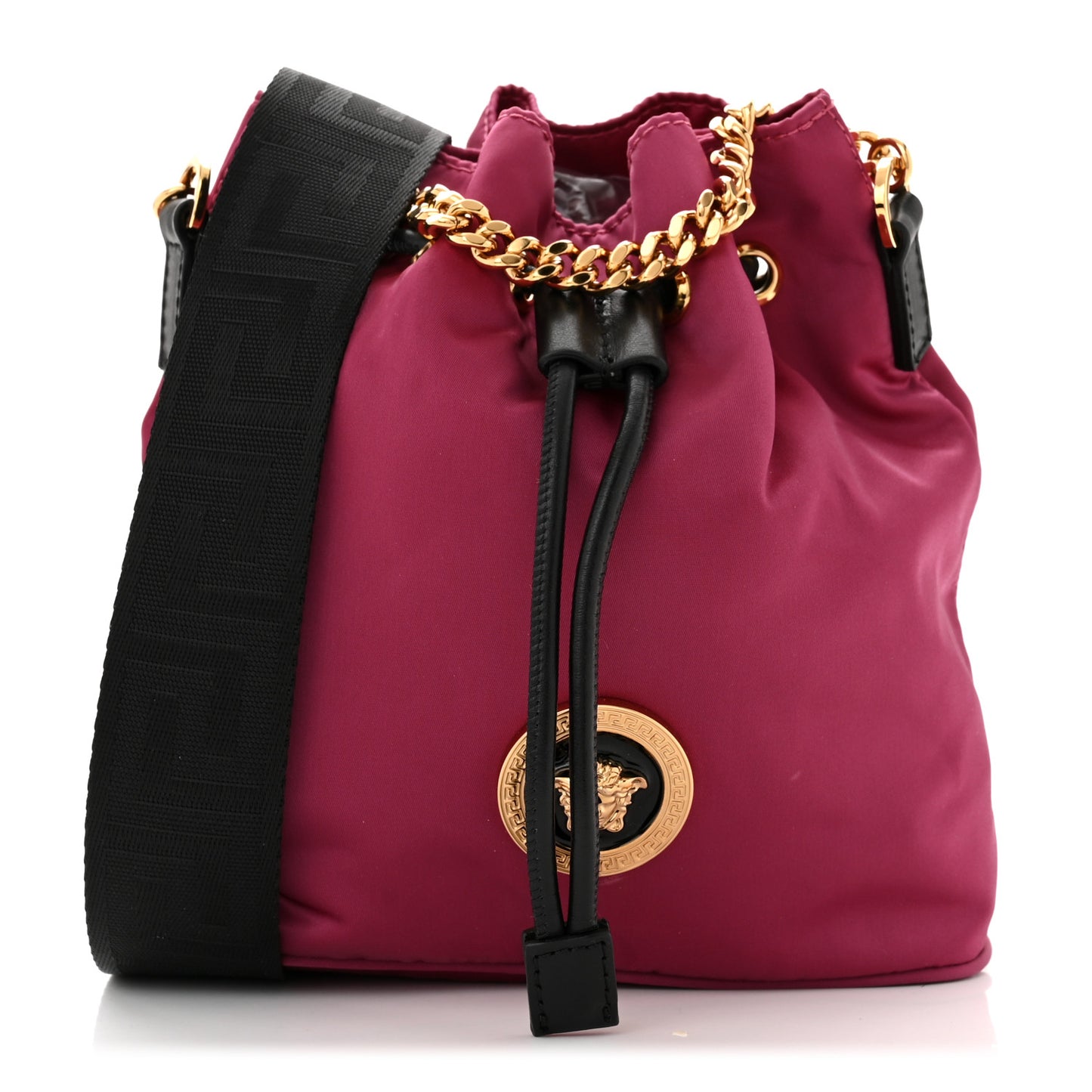 NylonMedusa Drawstring Bucket Bag Dahlia Black