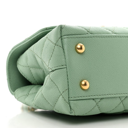 Chanel Caviar Quilted Mini Coco Chain Handle Flap Light Green 9 of 10