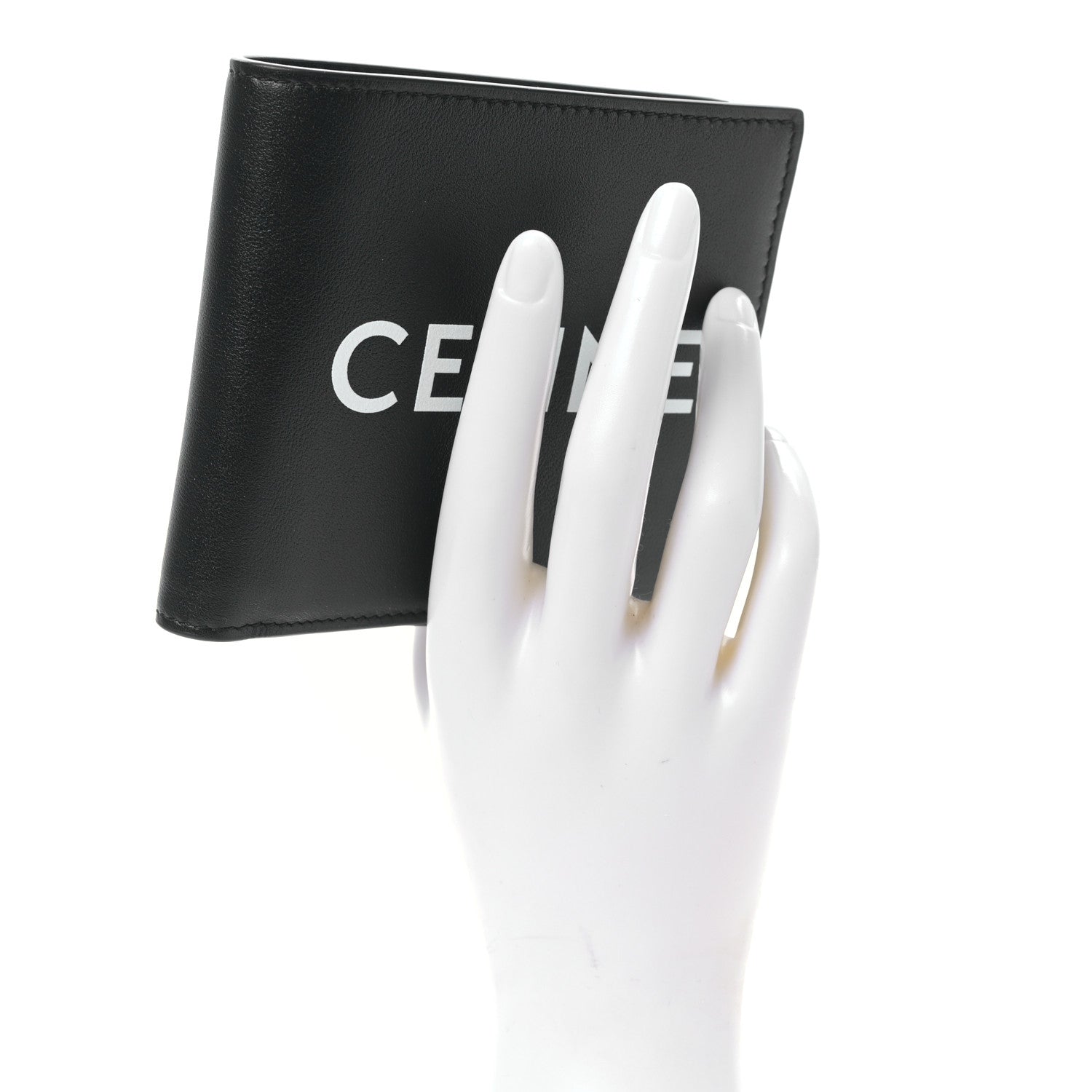 Celine HOMME Calfskin Logo Bi-Fold Wallet Black 2 of 9