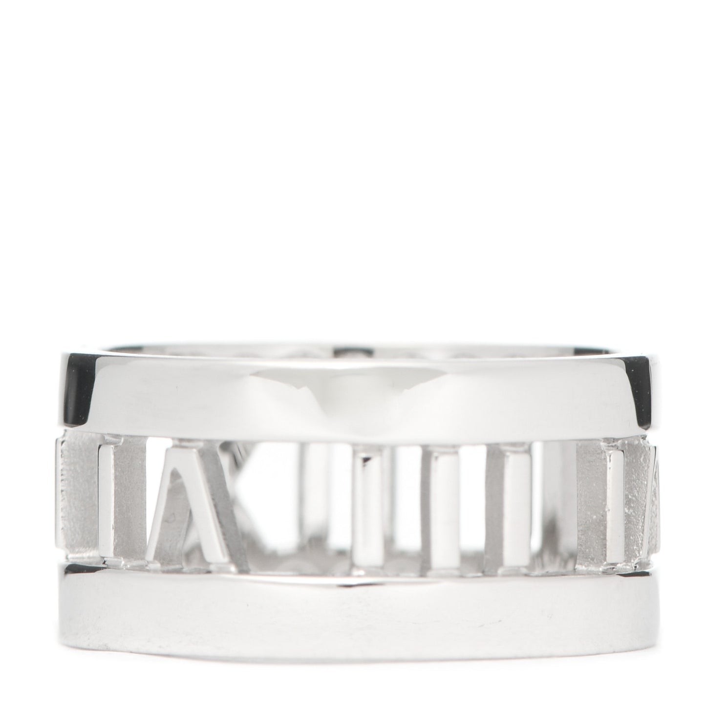 18K White Gold Diamond Wide Atlas Open Ring 50 5.5