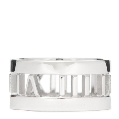 Tiffany 18K White Gold Diamond Wide Atlas Open Ring 50 5.5 3 of 5