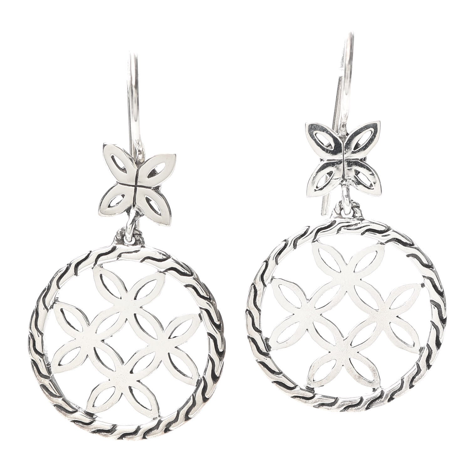 John Hardy Sterling Silver Batu Kawung Earrings 1 of 4
