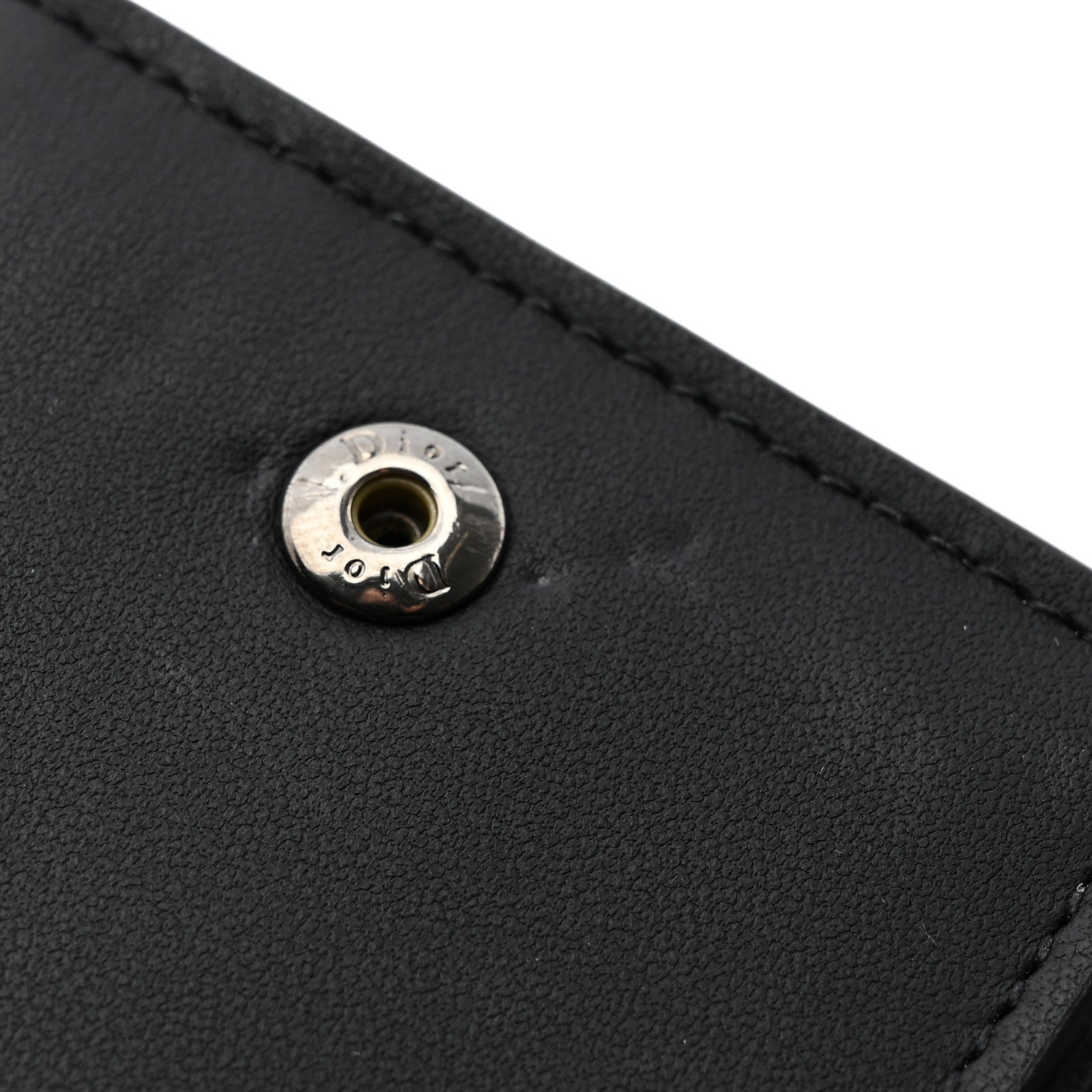 Christian Dior Ultra Matte Calfskin Saddle Lotus Wallet Black 8 of 8