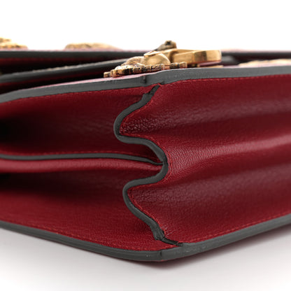 Gucci Calfskin Snakeskin Studded Small Ottilia Top Handle Bag Hibiscus Red 10 of 13