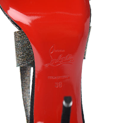 Christian Louboutin Specchio Suede Calfskin Elastagram 100 Sandals 36 Black Multi 6 of 8