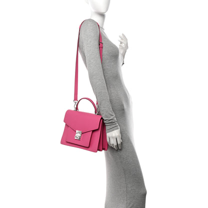 MCM Grained Calfskin Medium Patricia Satchel Sugar Pink 2 of 11
