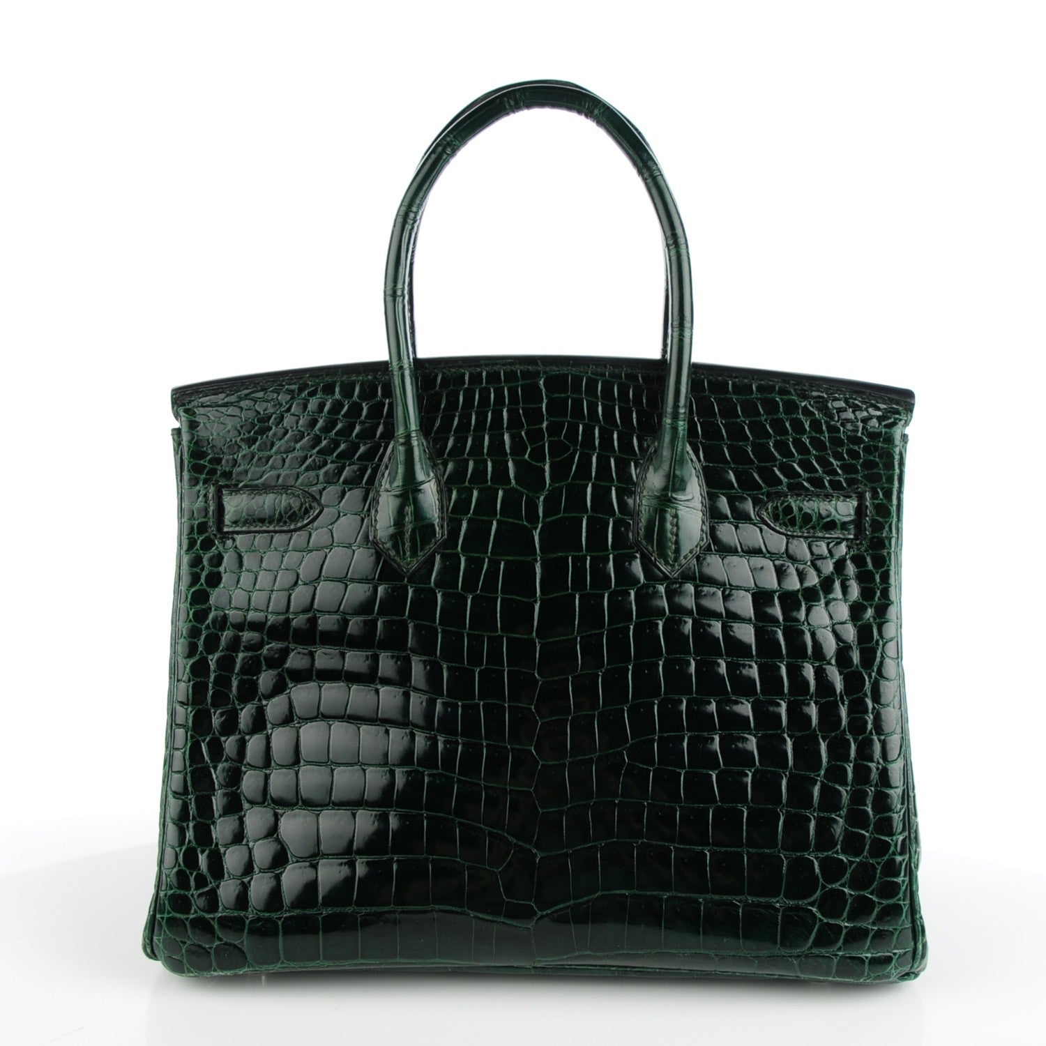 Hermes Shiny Porosus Crocodile Birkin 30 Vert Fonce 5 of 20