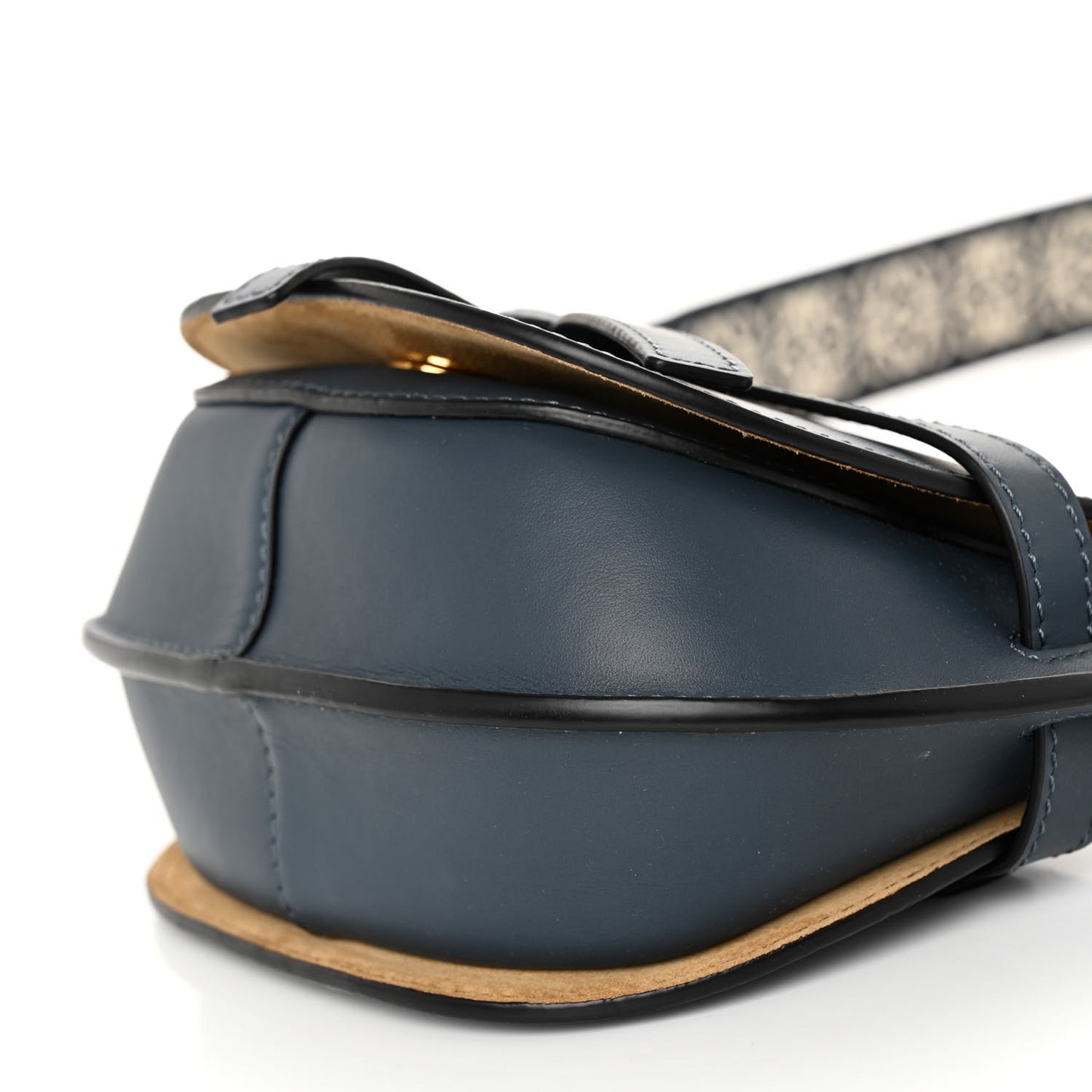 Calfskin Jacquard Mini Gate Dual Bag Onyx Blue